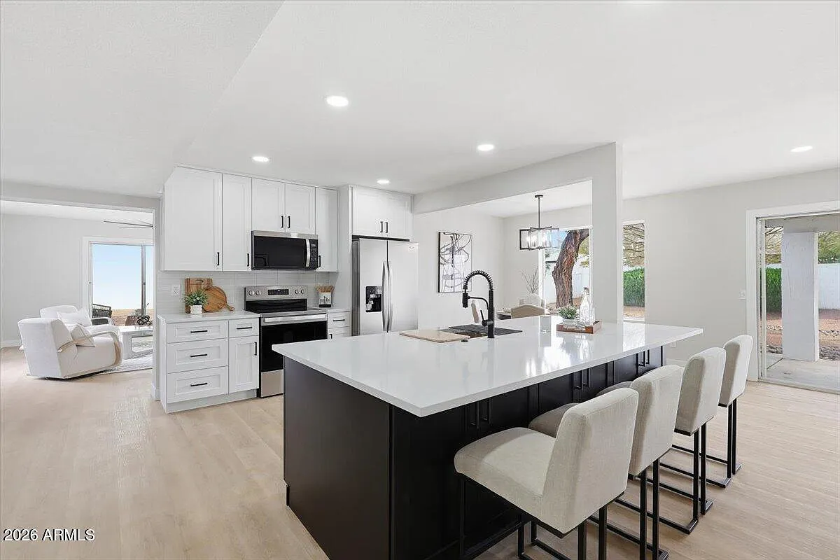 Open concept kitchen and living room