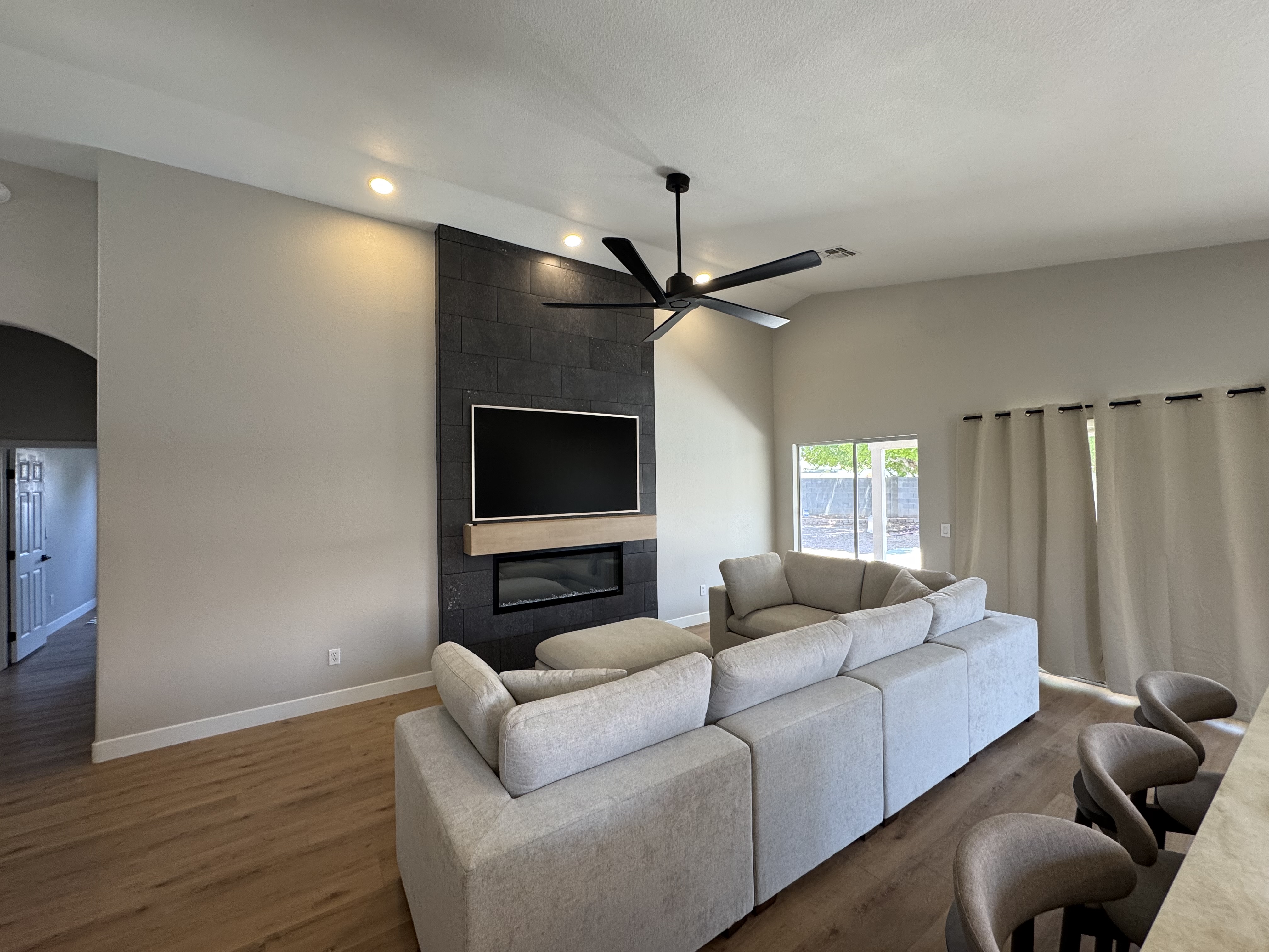 Full flip completed living room